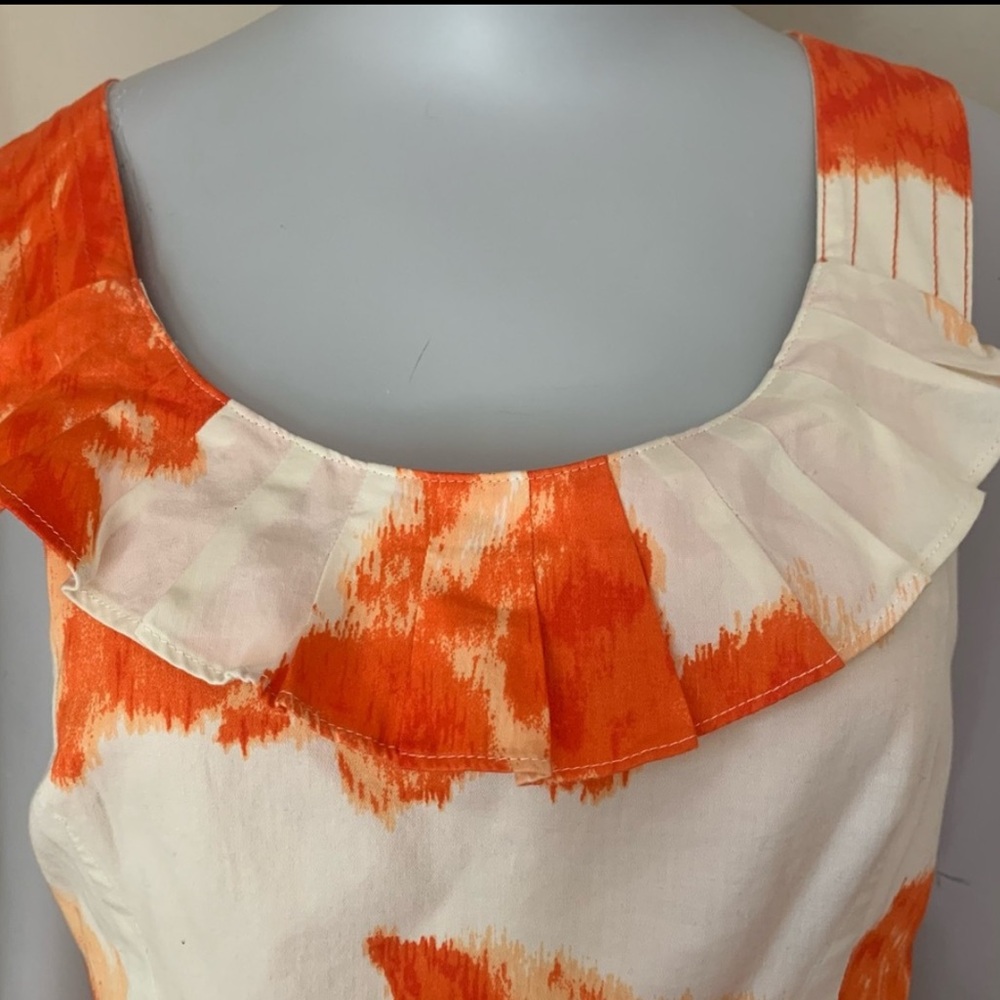 Anthropologie Moulinette Soeurs Orange Blossom Dress Floral Print Cotton Size 6 - Picture 3 of 15